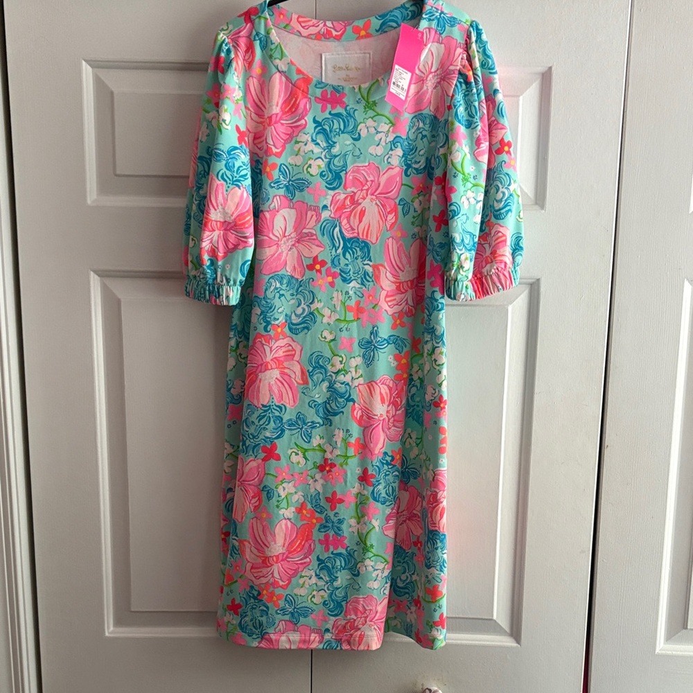 Lilly Pulitzer Floral Dress in Pink and Blue